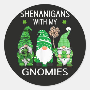 Sticker Rond Fête de la Saint-Patrick Shamrock Chanceux Léopard