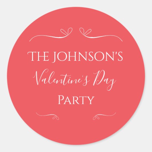Sticker Rond Fête de la Saint-Valentin Moderne Rose Rouge (Devant)