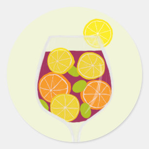 Sticker Rond Fête de la Sangria Enterrement de Vie de Jeune Fil