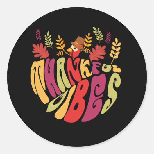Sticker Rond fête de l'action de grâce (Devant)