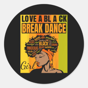 Sticker Rond Fête de l'Indépendance - Amour une Black Break Dan