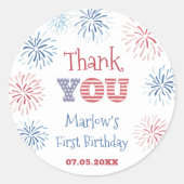 Sticker Rond Fête de l'Indépendance Anniversaire Merci Fête Fav (Devant)