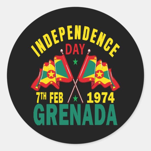 Sticker Rond Fête de l'Indépendance de la Grenade (Devant)