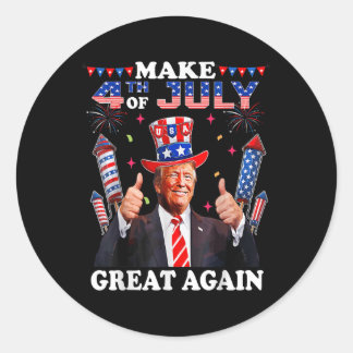 Sticker Rond Fête de l'Indépendance de Trump Faire 4 juillet Gr