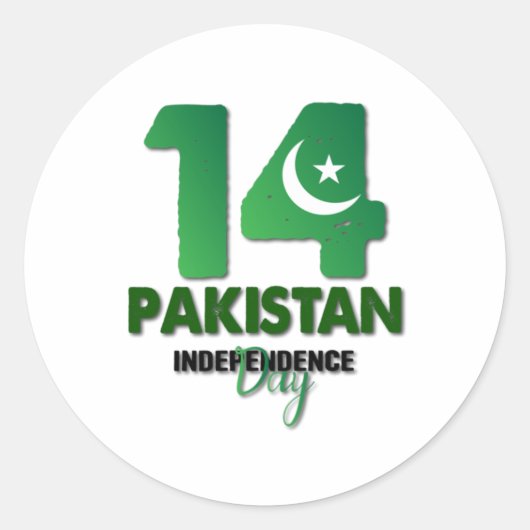 Sticker Rond Fête de l'indépendance du Pakistan 14 août (Devant)