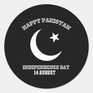 Sticker Rond Fête de l'indépendance du Pakistan 14 août