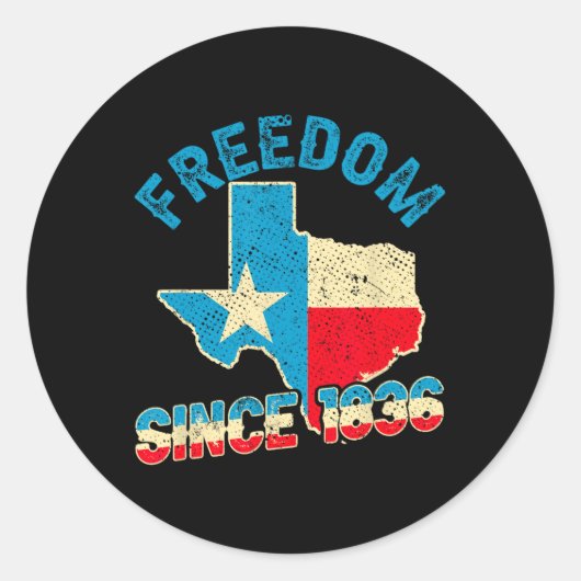 Sticker Rond Fête de l'Indépendance du Texas 1836 (Devant)