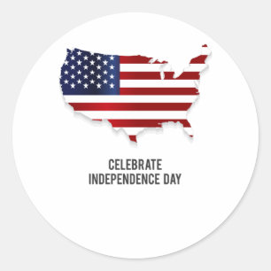 Sticker Rond Fête de l'indépendance Fête du drapeau américain