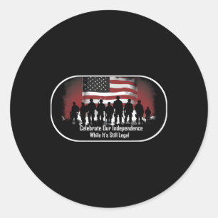 Sticker Rond Fête de l'Indépendance Fier Américain
