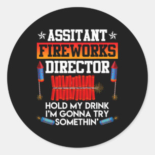 Sticker Rond Fête de l'Indépendance Istant Directeur Fireworks 