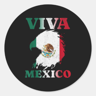 Sticker Rond Fête de l'Indépendance mexicaine Aigle Mexique Dra