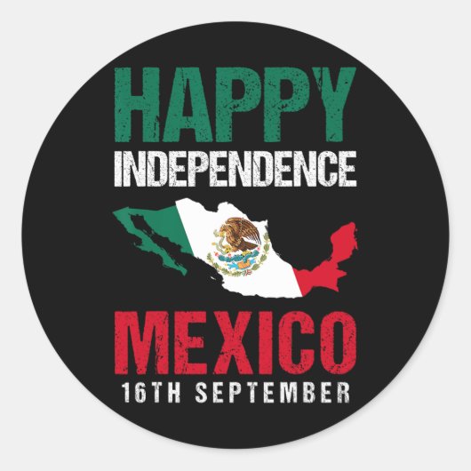 Sticker Rond Fête de l'Indépendance mexicaine Est 16 septembre  (Devant)