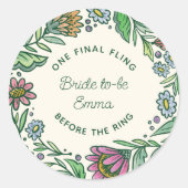 Sticker Rond Fête de mariage artistique folklorique florale sca (Devant)