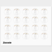 Sticker Rond Fête de mariage Automne Fleur sauvage Sip Sip Hour (Feuille)