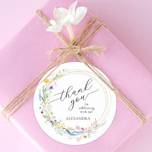 Sticker Rond Fête de mariage aux fleurs sauvages