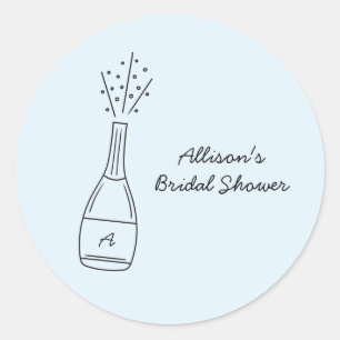 Sticker Rond Fête de mariage avec bouteille de champagne qui pé