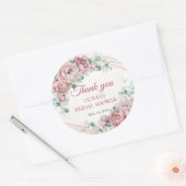 Sticker Rond Fête de mariage avec cadre doré eucalyptus floral  (Enveloppe)