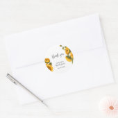 Sticker Rond Fête de mariage avec tournesols lumineux (Enveloppe)