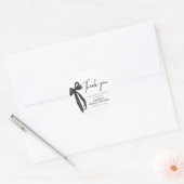 Sticker Rond Fête de mariage avec un nœud noir (Enveloppe)