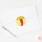 Sticker Rond Fête de mariage avec une diva au piment rouge (Enveloppe)