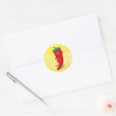 Sticker Rond Fête de mariage avec une diva au piment rouge (Enveloppe)