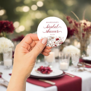 Sticker Rond Fête de Mariage Bohème de Fleur Sauvage de Fin d'É