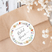 Sticker Rond Fête de mariage bohème florale