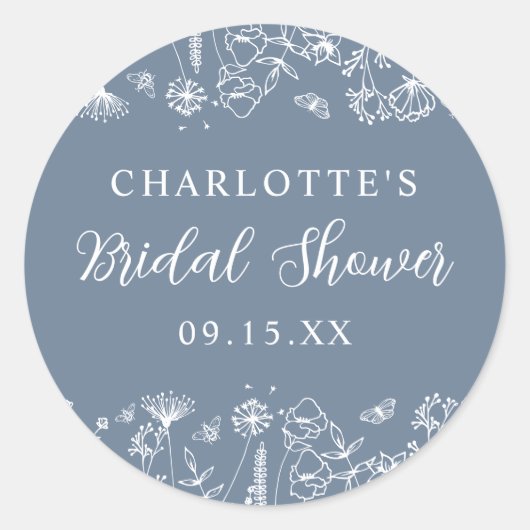 Sticker Rond Fête de Mariage Botanique Élégante (Devant)