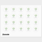 Sticker Rond Fête de mariage Cactus Cholla Fleur Jaune (Feuille)