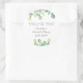 Sticker Rond Fête de mariage champêtre à l'aquarelle d'eucalypt (Sac)