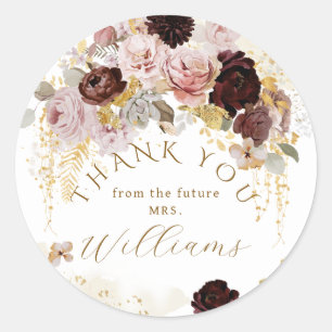 Sticker Rond Fête de mariage champêtre automnale avec fleurs sa