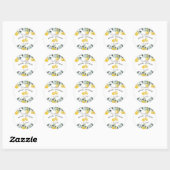 Sticker Rond Fête de mariage champêtre Boho moderne avec citron (Feuille)
