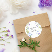 Sticker Rond Fête de mariage champêtre fleuri violet
