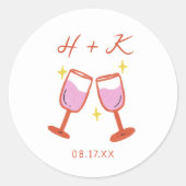Sticker Rond Fête de mariage de joie Faveur (Devant)