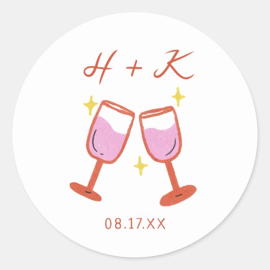 Sticker Rond Fête de mariage de joie Faveur (Devant)