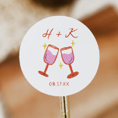 Sticker Rond Fête de mariage de joie Faveur