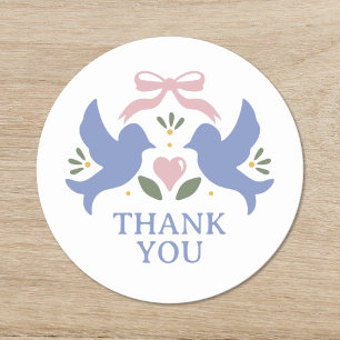 Sticker Rond Fête de Mariage des Oiseaux de l'Amour