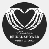 Sticker Rond Fête de mariage d'Halloween avec squelette (Devant)