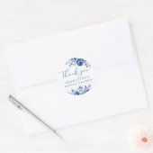 Sticker Rond Fête de mariage élégante aux fleurs bleues (Enveloppe)