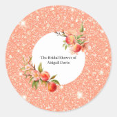 Sticker Rond Fête de mariage élégante et douce comme une pêche (Devant)