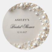 Sticker Rond Fête de Mariage Élégantes Perles Pastel (Devant)