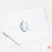 STICKER ROND FÊTE DE MARIAGE FLEUR BLEUE EN FLEUR (Enveloppe)