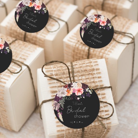 Sticker Rond Fête de mariage Fleurs et verdure modernes et luna