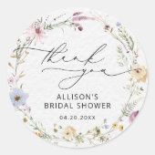 Sticker Rond Fête de mariage floral à l'aquarelle avec des fleu (Devant)