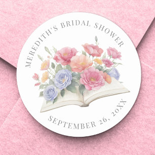Sticker Rond Fête de mariage floral aquarelle