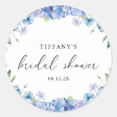 Sticker Rond Fête de mariage floral avec Hydrangea bleue modern (Devant)