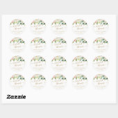 Sticker Rond Fête de mariage Floral Blush Gold Pink Confetti (Feuille)