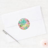 Sticker Rond Fête de mariage floral brillant (Enveloppe)