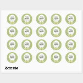 Sticker Rond Fête de mariage floral Clivia vert aquarelle (Feuille)
