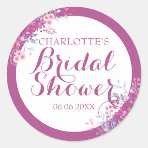 Sticker Rond Fête de mariage floral Prairie Rose